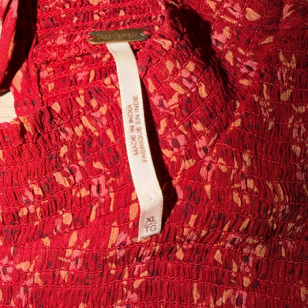 Free People Burgundy Floral Blouse - Picture 7 of 10